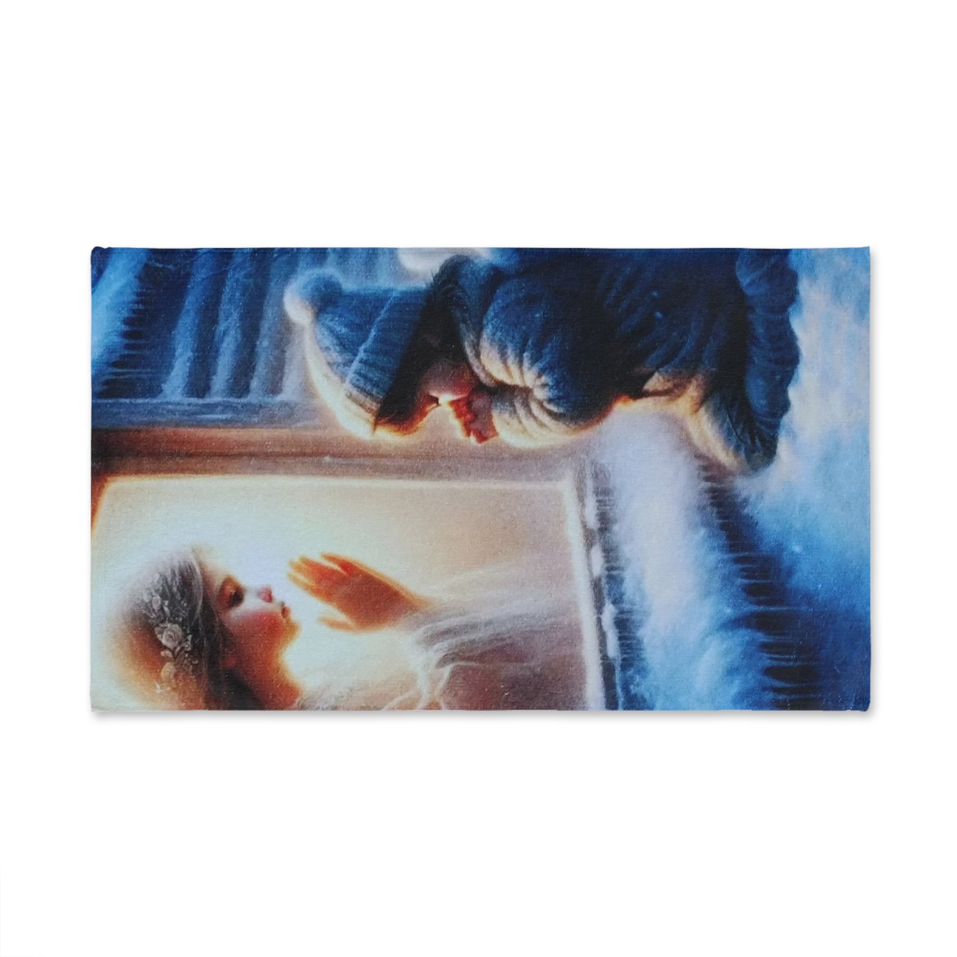 Winter Serenity Hand Towel - Cozy Holiday Decor with Child and Angel Design