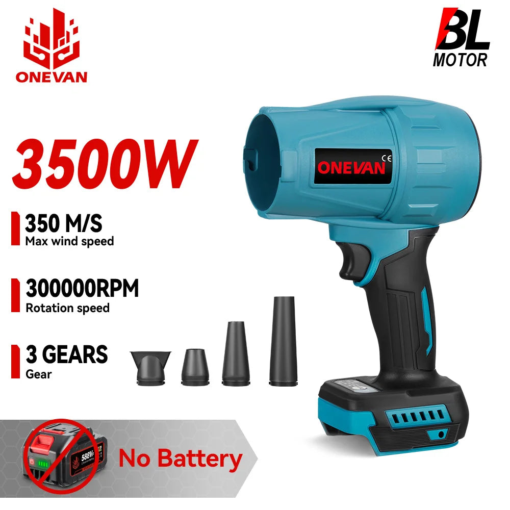 3500W Brushless Electric Air Blowers 300000RPM Handheld Cordless Leaf Blower Dust Blowing Tools for Makita Battery Pin