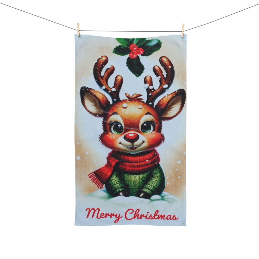 Christmas Reindeer Hand Towel - Festive Holiday Decor