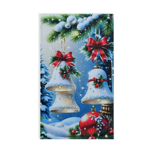 Christmas Decor Hand Towel with Holiday Bells and Bows