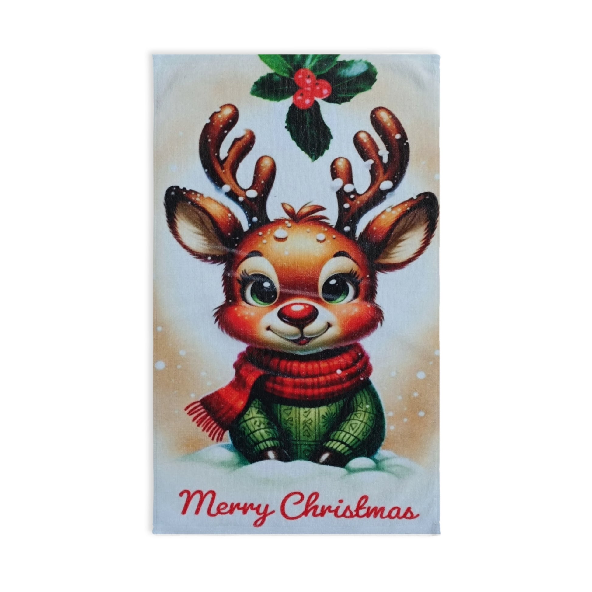 Christmas Reindeer Hand Towel - Festive Holiday Decor