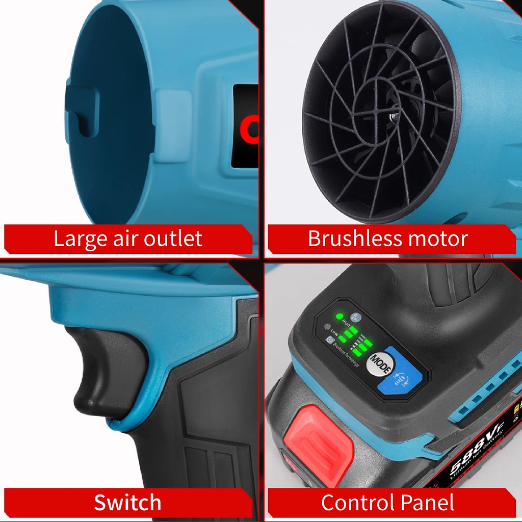 3500W Brushless Electric Air Blowers 300000RPM Handheld Cordless Leaf Blower Dust Blowing Tools for Makita Battery Pin